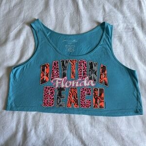 Crop Top Tank Cami Daytona OS Retro Beach Spring Break Cruise 100% Cotton USA